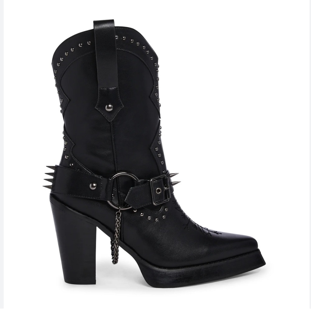 Dolls Kill Widow spiked Nocturnal Memories Western Boots Size 10 - Picture 10 of 10